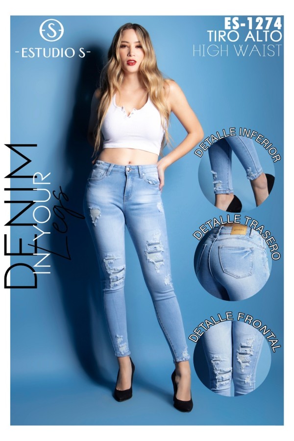 Pantalon Estudio S 1274 Tiro Alto