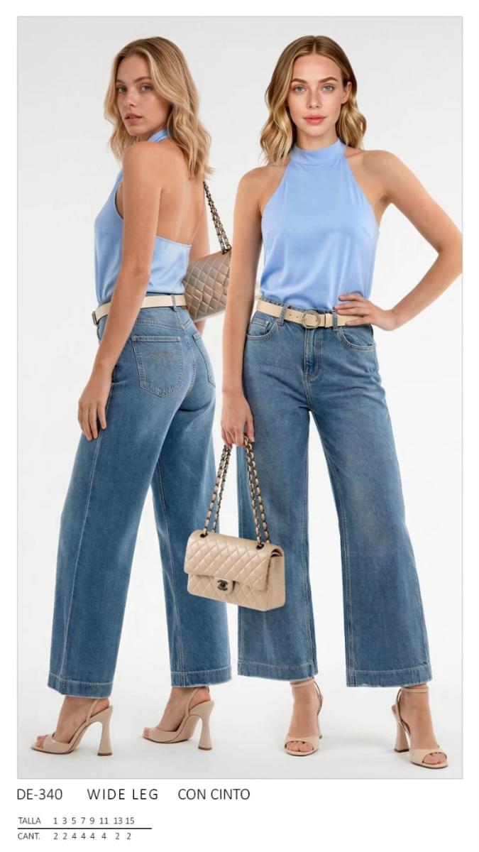 Pantalón Deezer 340 Wide leg con cinto