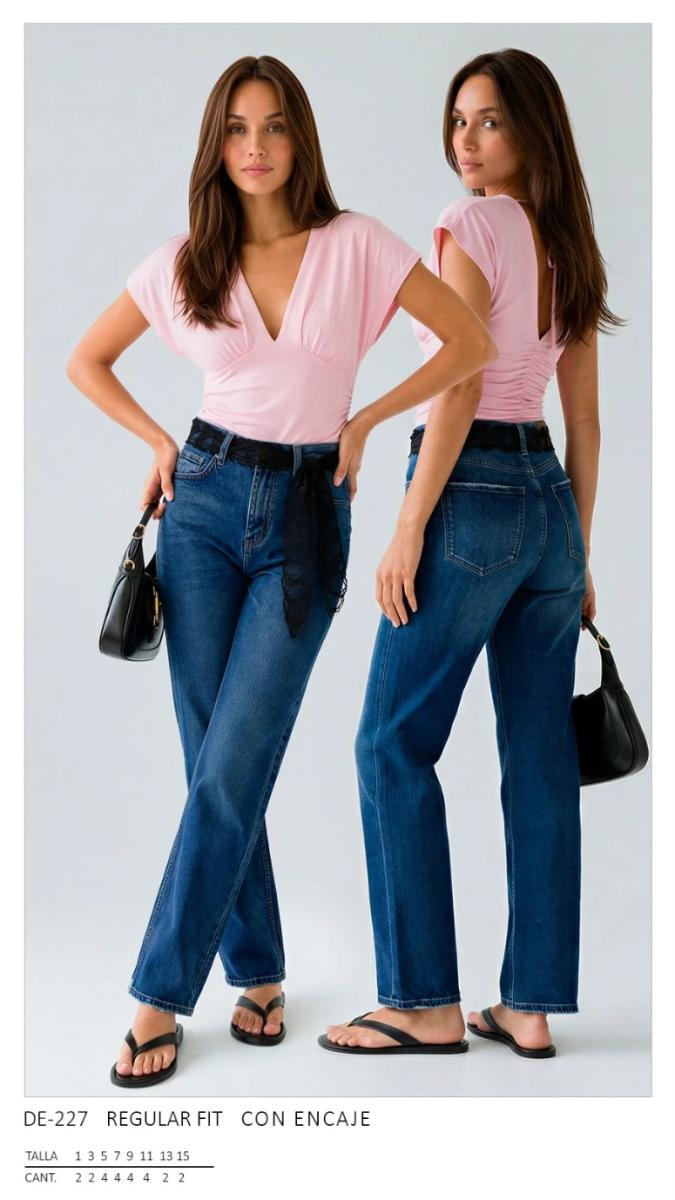 Pantalón Deezer 227 recto con encaje